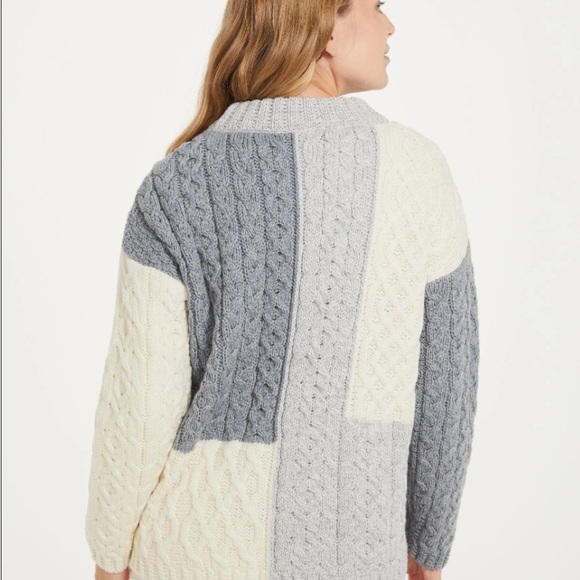 Aran Wool Patchwork Sweater - Picture 2 of 5